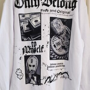 Left Point  ONLY BELONGS RHINESTONES  white XXL NWT